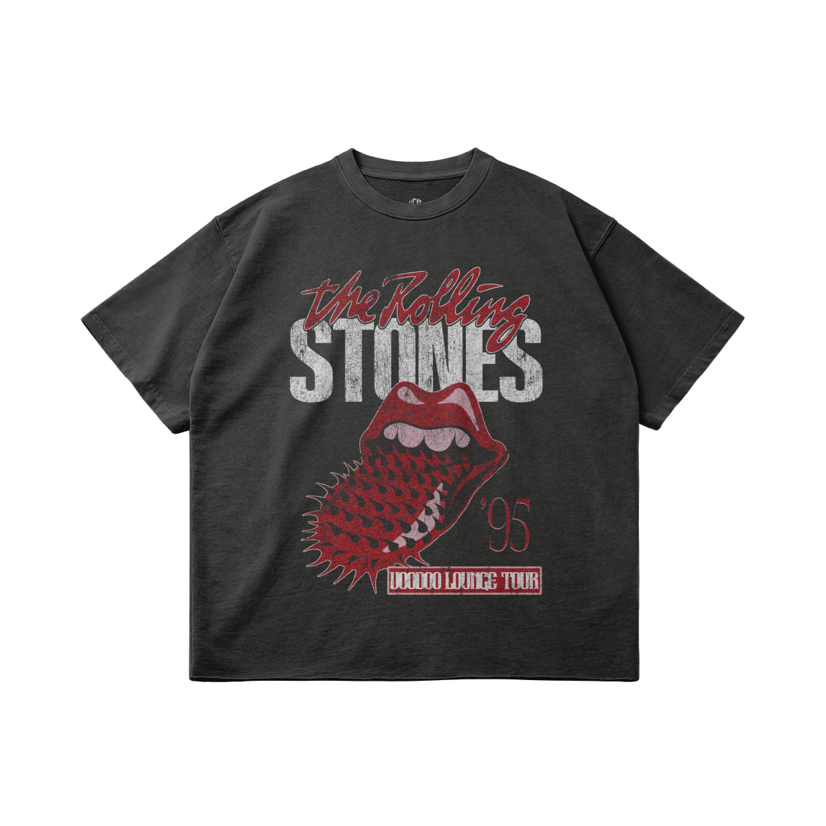 The Rolling Stones Tour Tee, Vintage Rolling Stones Tee, Voodoo Lounge Tour Tee, Oversized Raw Hem Tee