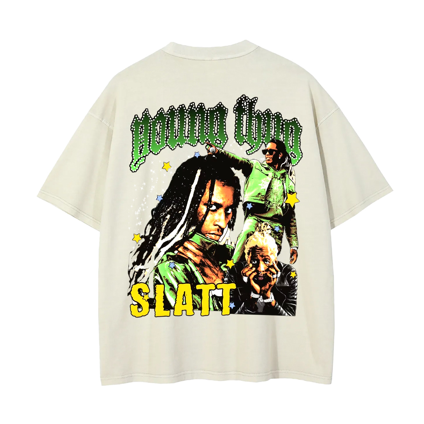 Young Thug Tee, Thugger T-Shirt, Young Thug Big Head Tee, Slatt, Bootleg Rap Tee, Heavyweight Vintage Wash Drop Shoulder Tee