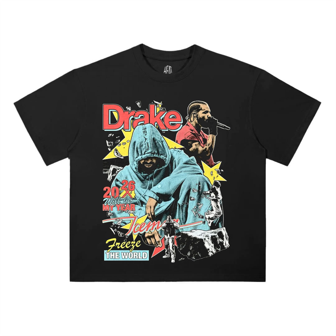 Drake Tee, Iceman Bootleg Tee- Heavy Weight Drop Shoulder T-Shirt