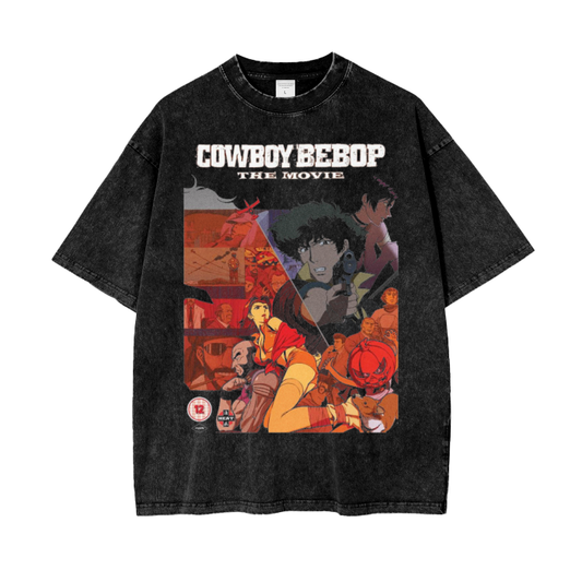 Cowboy Bebop Tee, Cowboy Bebop the Movie T-Shirt, Vintage Washed Drop Shoulder Tee