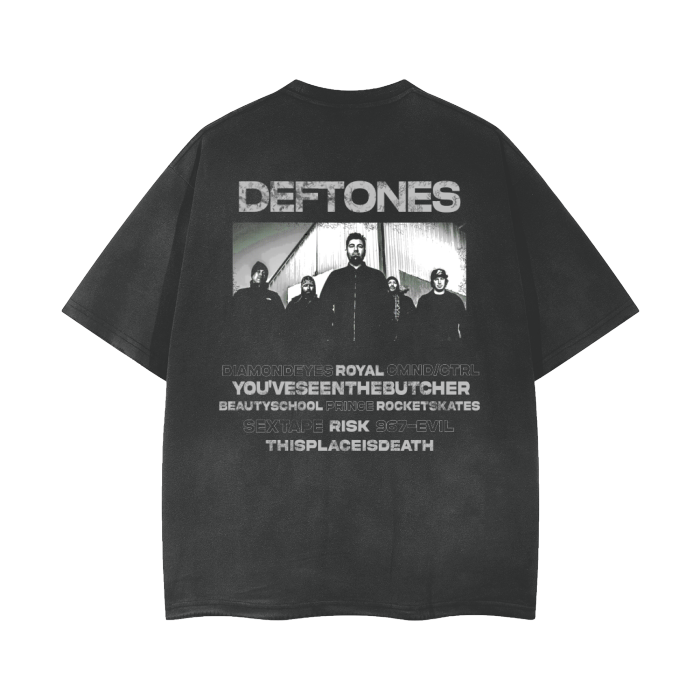 Deftones Band Tee Deftones Diamond Eyes Tee Deftones Tour Tee Vintage Wash Frayed T Shirt 260 GSM HEATSUPPLY