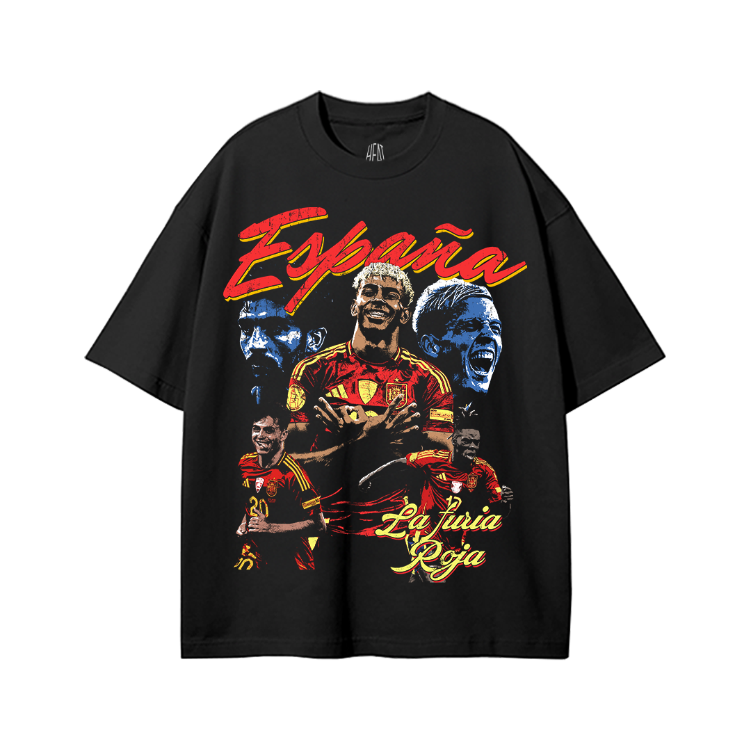 Spain Soccer Tee, Lamin Yamal World Cup Tee, España Futbol Tee- Heavyweight Acid Washed Drop Shoulder Tee