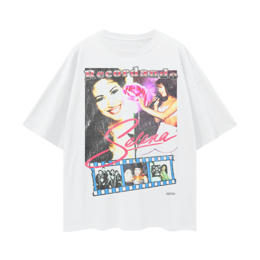 Selena Quintanilla Tee - Vintage Selena Tee, Recordando Selena Tee, Lightweight Oversized Tee - 190 GSM