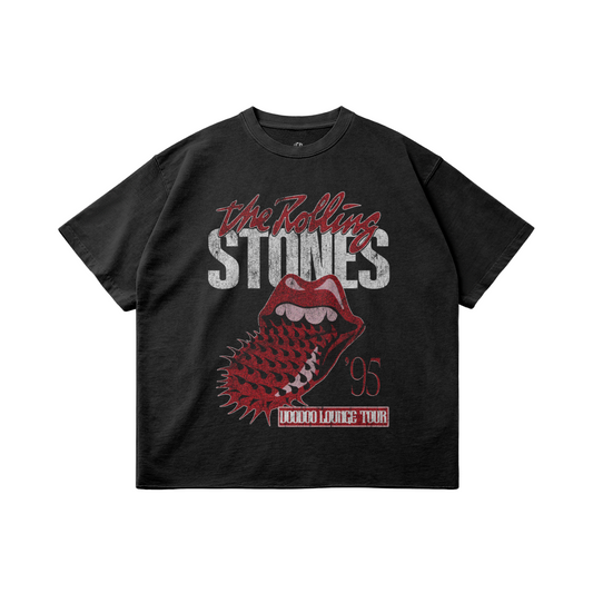 The Rolling Stones Tour Tee, Vintage Rolling Stones Tee, Voodoo Lounge Tour Tee, Oversized Raw Hem Tee