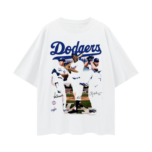 Dodgers Tee, Vintage Dodgers Hall of Fame Tee, Jackie Robinson – Oversized Drop Shoulder Tee